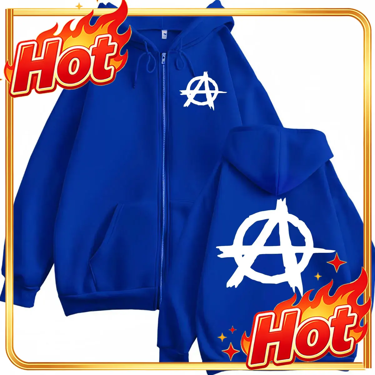 Mens Fashion Zip Up Hoodies - เสื้อฮู้ดมีซิป ลายโลโก้ซีรีส์ Sons of Anarchy สำหรับผู้ชายและผู้หญิง
