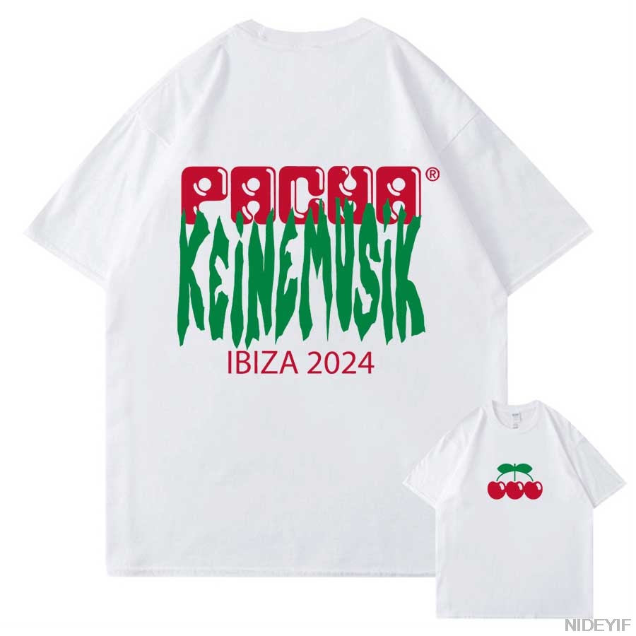 Men'S Fashion X - เสื้อยืดวินเทจผ้าฝ้ายสำหรับฤดูร้อน Keinemusik X Pacha แฟชั่นฮิปฮอปสตรีทสำหรับผู้ชายและผู้หญิง เสื้อยืดลำลองแขนสั้นผ้าฝ้ายสำหรับผู้ชาย