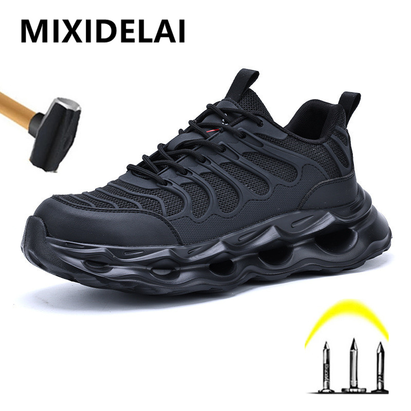 Mens Fashion Trainers - แฟชั่นรองเท้าผ้าใบความปลอดภัยรองเท้าผู้ชายน้ําหนักเบาสบายรองเท้าทํางานรองเท้าผ้าใบเจาะหลักฐานความปลอดภัยรองเท้าเหล็ก