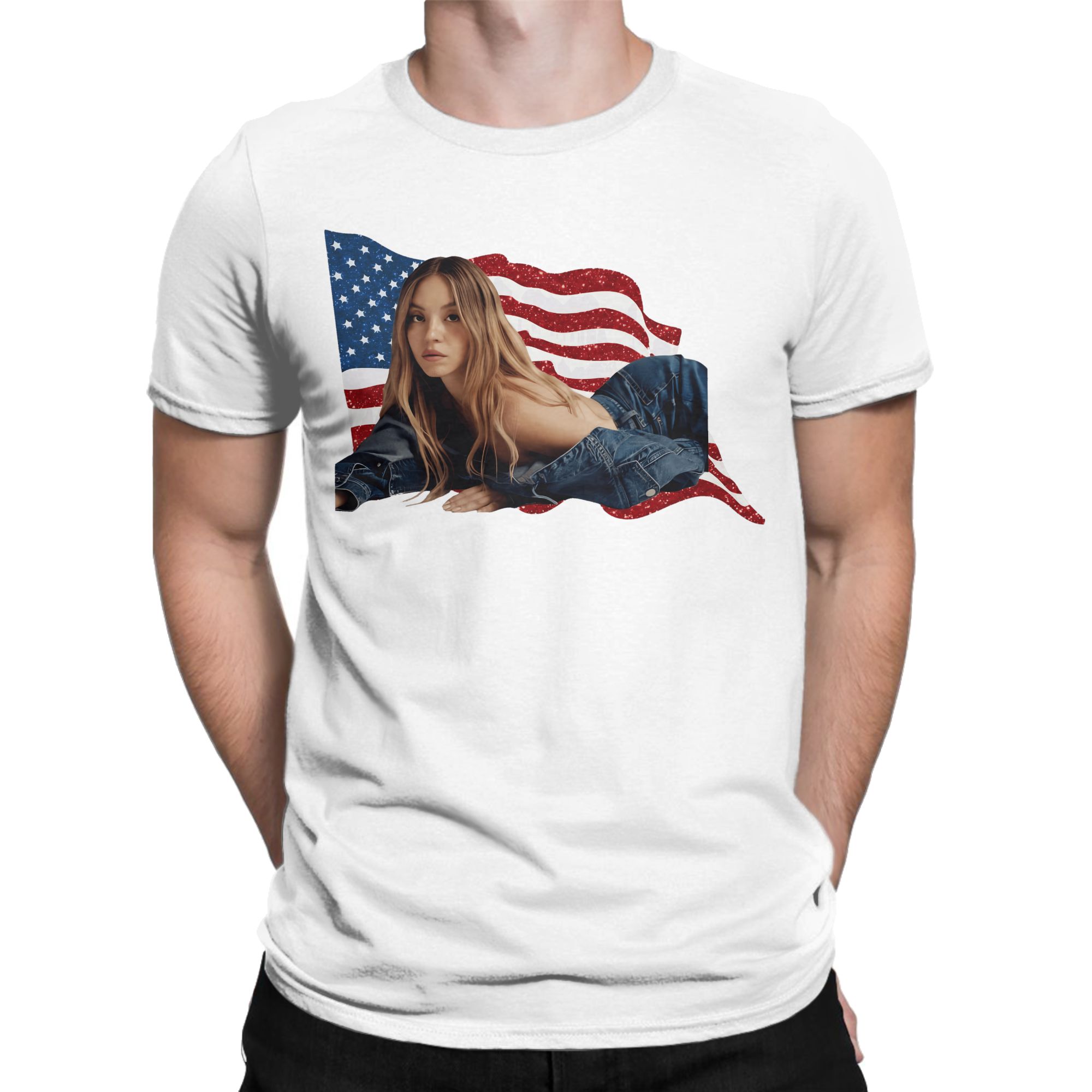 Men'S Fashion Sydney - เสื้อยืดซิดนีย์ สวีนีย์ คอตตอน สำหรับผู้ชาย ฤดูร้อน นักแสดงหญิงชาวอเมริกัน