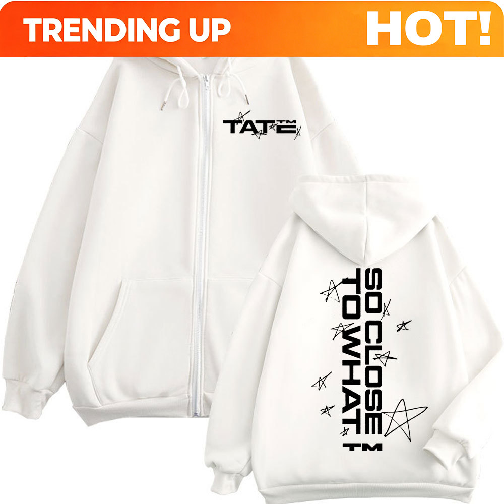 Mens Fashion Zip Up Hoodies - เสื้อฮู้ดซิปพิมพ์ลาย Tate McRae So Close To