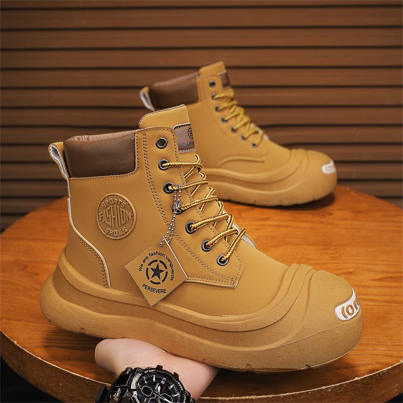 Mens Fashion Trainers - รองเท้าบูทข้อสั้นแฟชั่น สวมใส่สบาย รองเท้ากีฬาผู้ชายหุ้มข้อสูง รุ่นใหม่ประจำฤดูใบไม้ร่วงปี 2025 รองเท้าลำลองผู้ชายทันสมัย