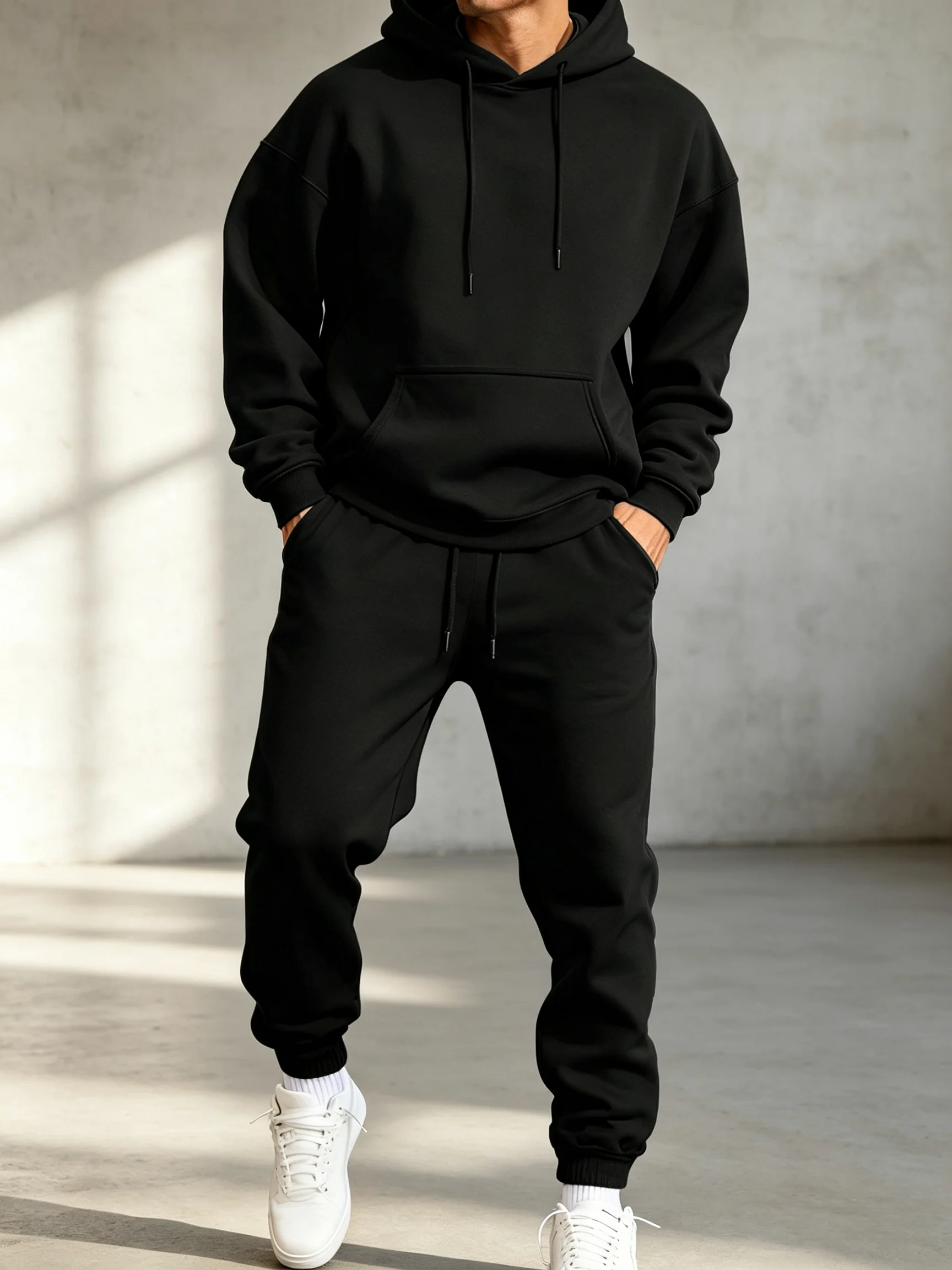 ชุดฮู้ดดี้ผู้ชาย ชุดสองชิ้นสีพ - Mens Fashion Clothes บทวิจารณ์และราคา