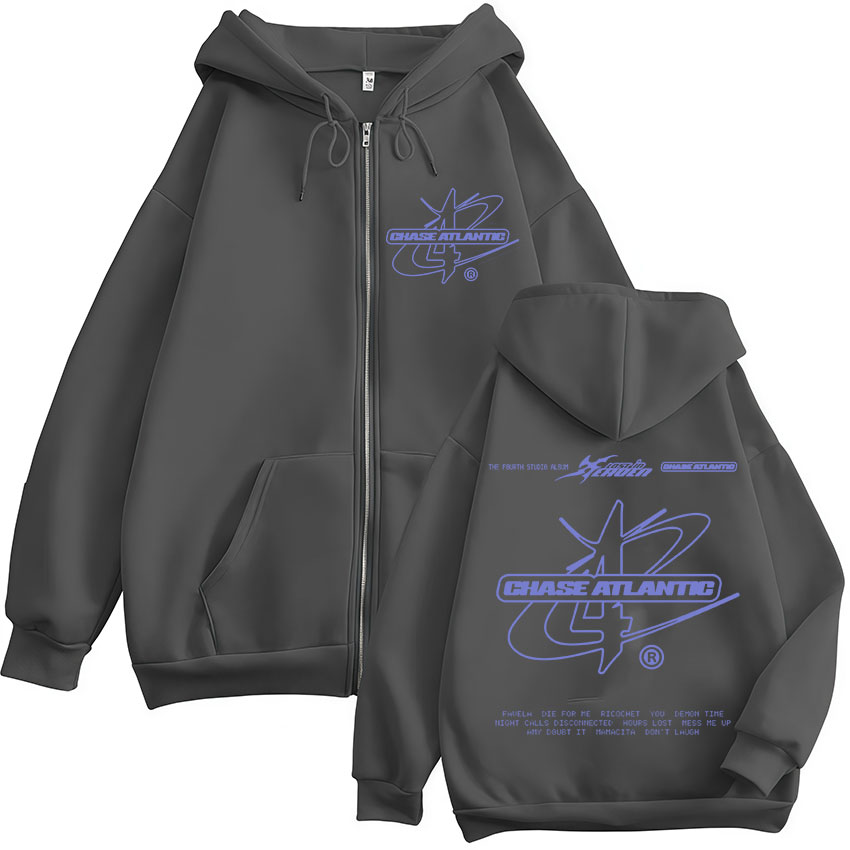 เสื้อฮู้ดซิปพิมพ์ลายวงร็อค Cha - Mens Fashion Zip Up Hoodies บทวิจารณ์และราคา