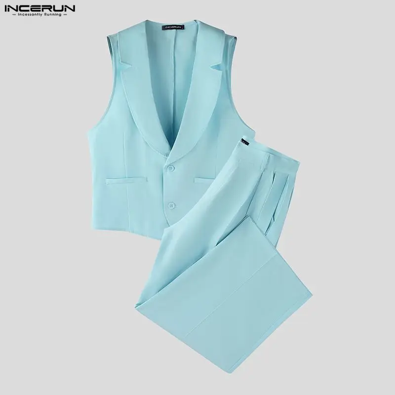 INCERUN ชุดเซ็ตผู้ชาย สีพื้น ค - Mens Fashion Summer บทวิจารณ์และราคา