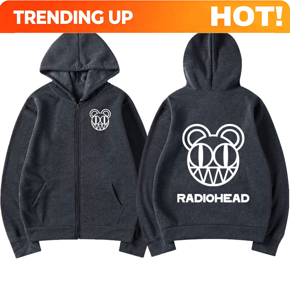 เสื้อฮู้ดซิปโลโก้วงร็อค Radioh - Mens Fashion Zip Up Hoodies บทวิจารณ์และราคา