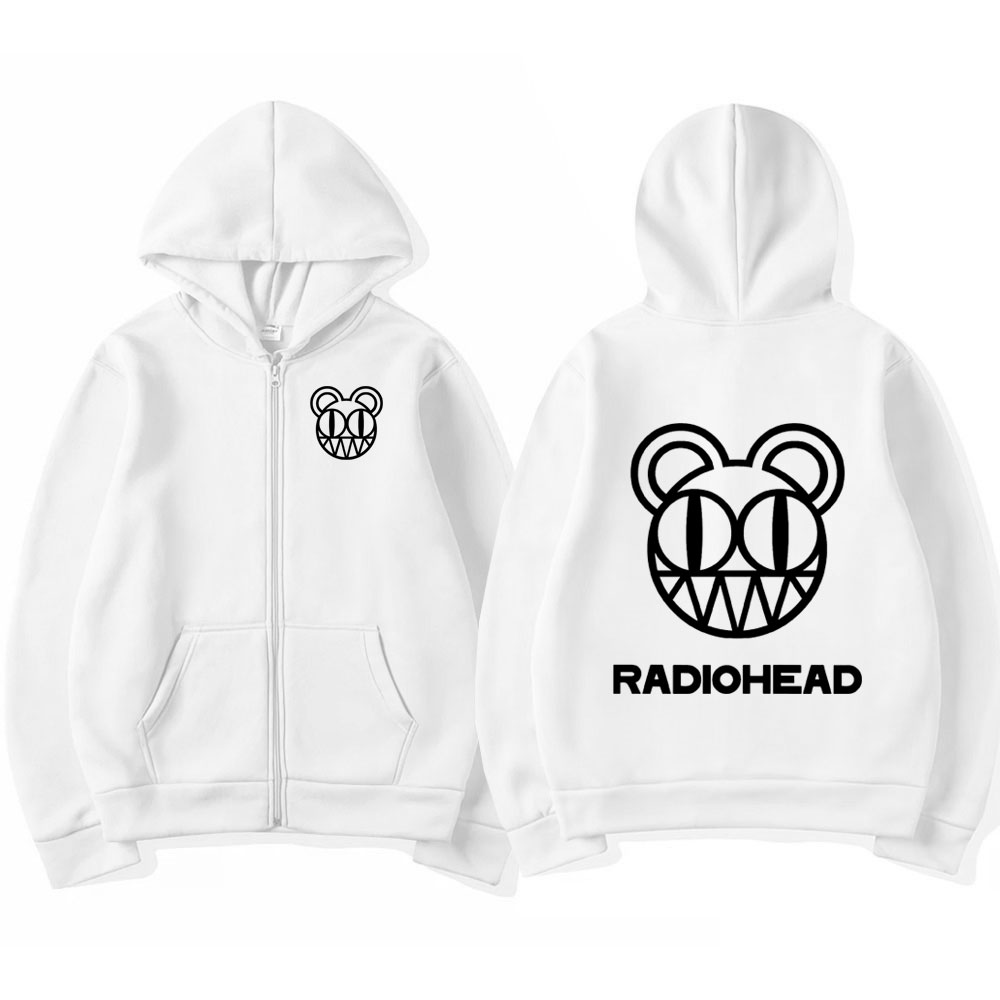 เสื้อฮู้ดซิปโลโก้วงร็อค Radioh - Mens Fashion Zip Up Hoodies บทวิจารณ์และราคา