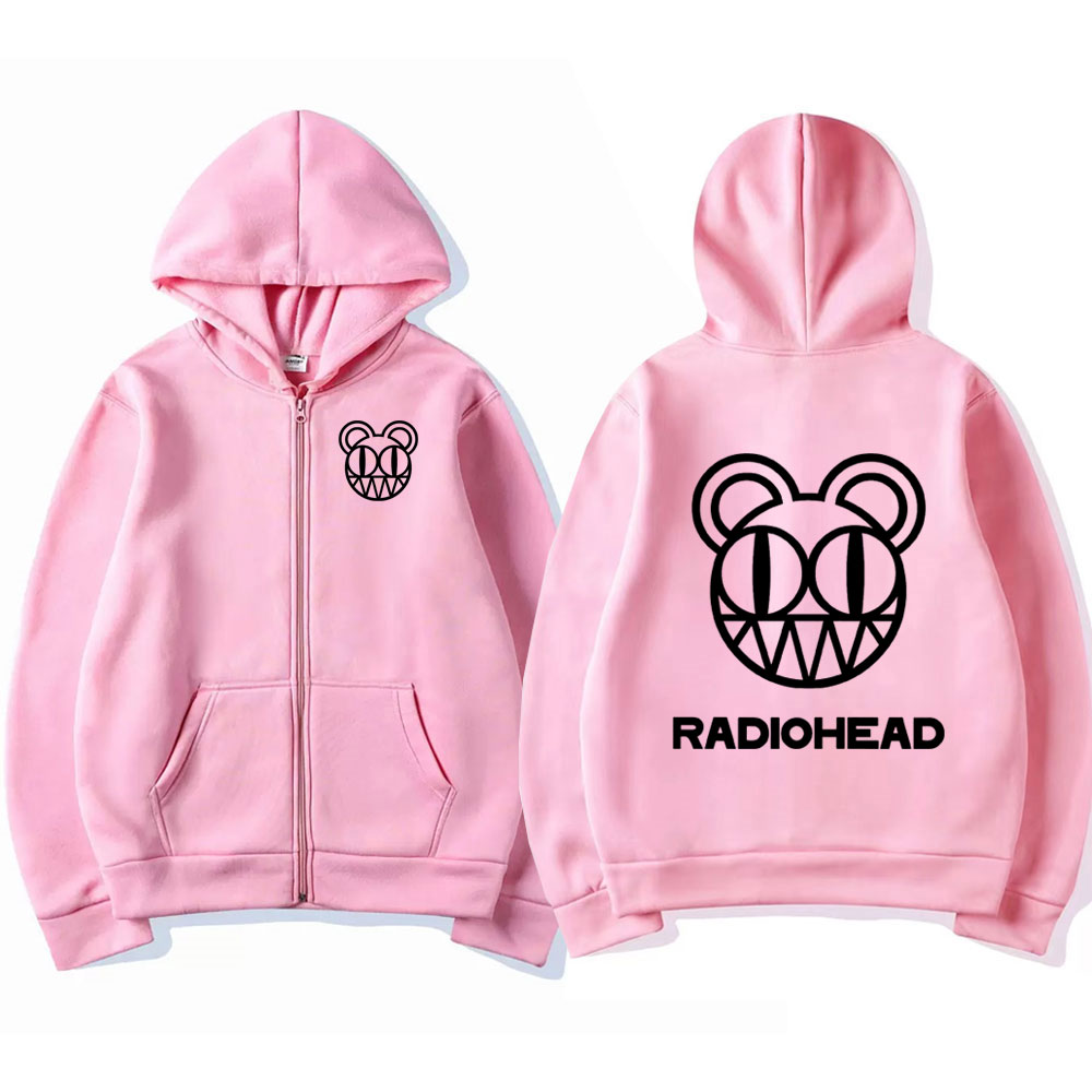 เสื้อฮู้ดซิปโลโก้วงร็อค Radioh - Mens Fashion Zip Up Hoodies บทวิจารณ์และราคา
