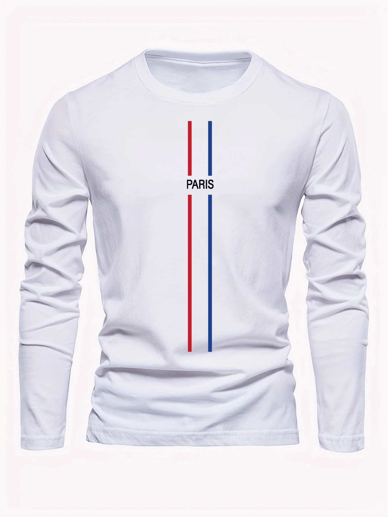 เสื้อยืดแขนยาวคอกลมผู้ชาย ผ้าฝ - Men'S Fashion T Shirts บทวิจารณ์และราคา