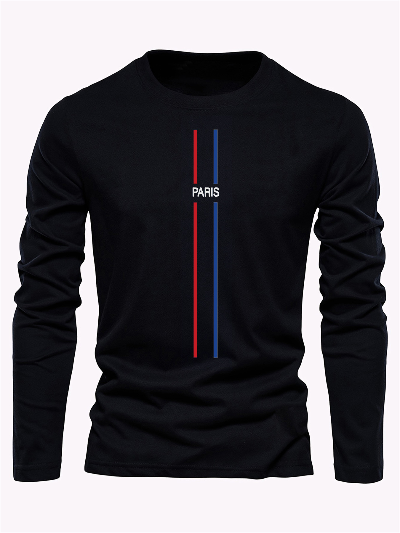 เสื้อยืดแขนยาวคอกลมผู้ชาย ผ้าฝ - Men'S Fashion T Shirts บทวิจารณ์และราคา