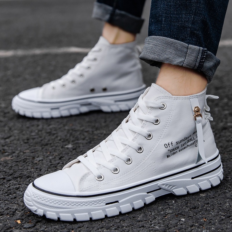 รองเท้าผ้าใบผู้ชายแบบหุ้มข้อ ร - Mens Fashion Trainers บทวิจารณ์และราคา